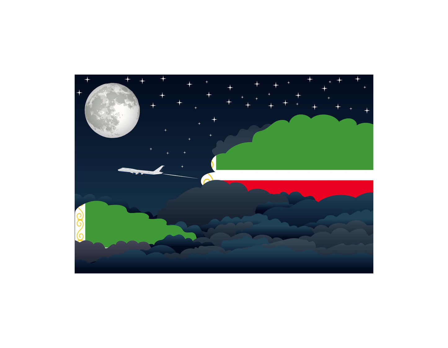 Chechen Republic Night Clouds Blankets & Throws | Premium Soft Blankets | City Posters Plus