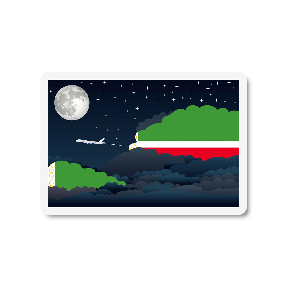 Chechen Republic Night Clouds Fridge Magnet