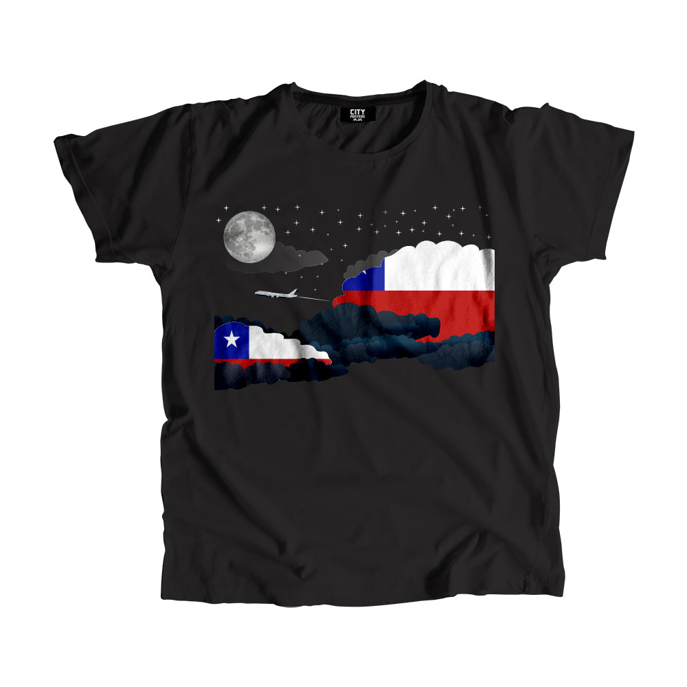 Chile Night Clouds Airplane Airport Flight Men Unisex T-Shirt Night Clouds Airplane Airport Flight T-Shirt