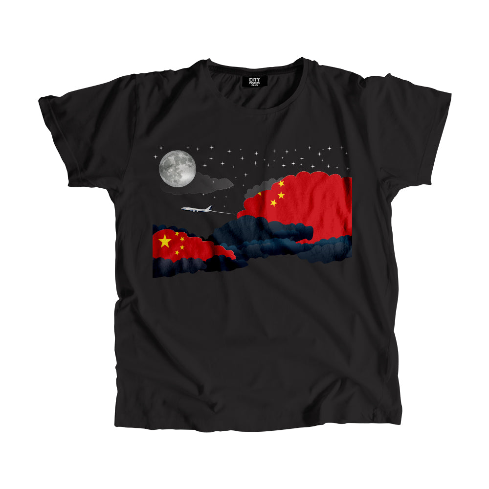 China Night Clouds Airplane Airport Flight Men Unisex T-Shirt Night Clouds Airplane Airport Flight T-Shirt