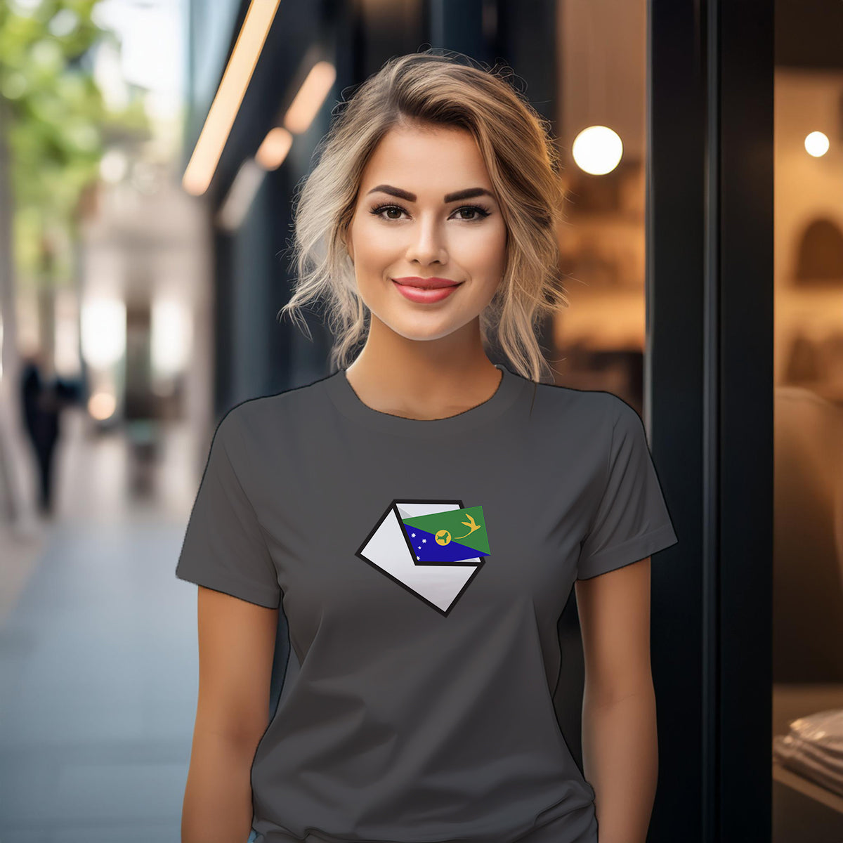 Christmas Island Mail Women T-Shirt | Postal Graphic Women's Tee