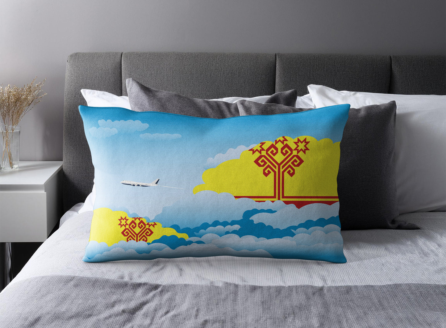 Chuvashia World Airplane Day Clouds Square & Rectangle Pillow Cases | Aviation Decorative Pillow Covers