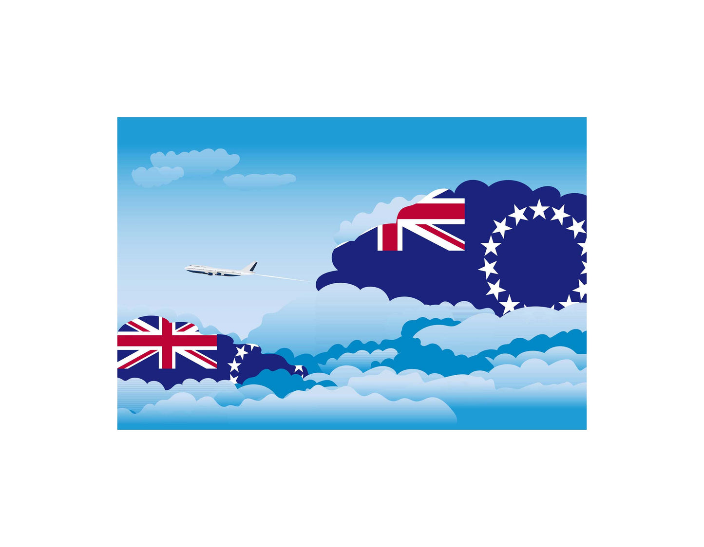 Cook Islands Day Clouds Blanket Throw