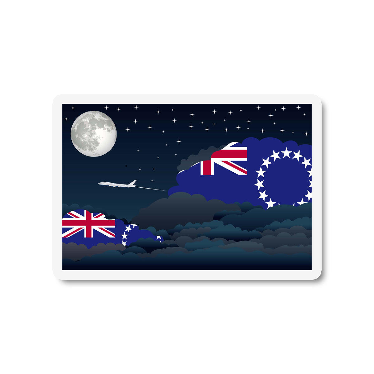 Cook Islands Night Clouds Fridge Magnet