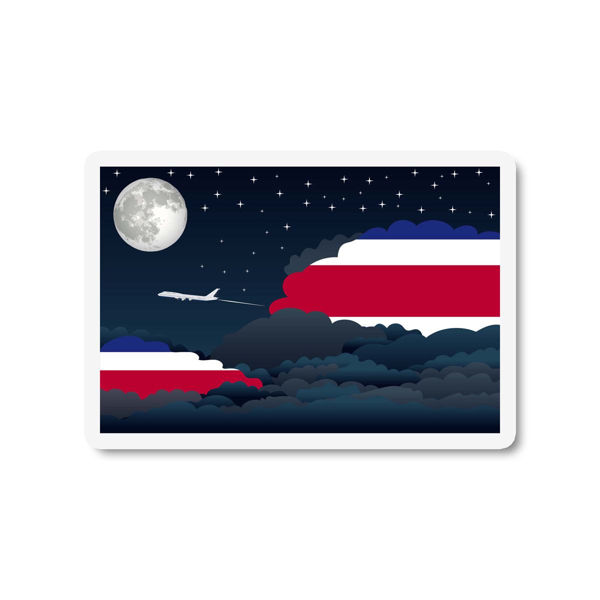 Costa Rica Night Clouds Fridge Magnet