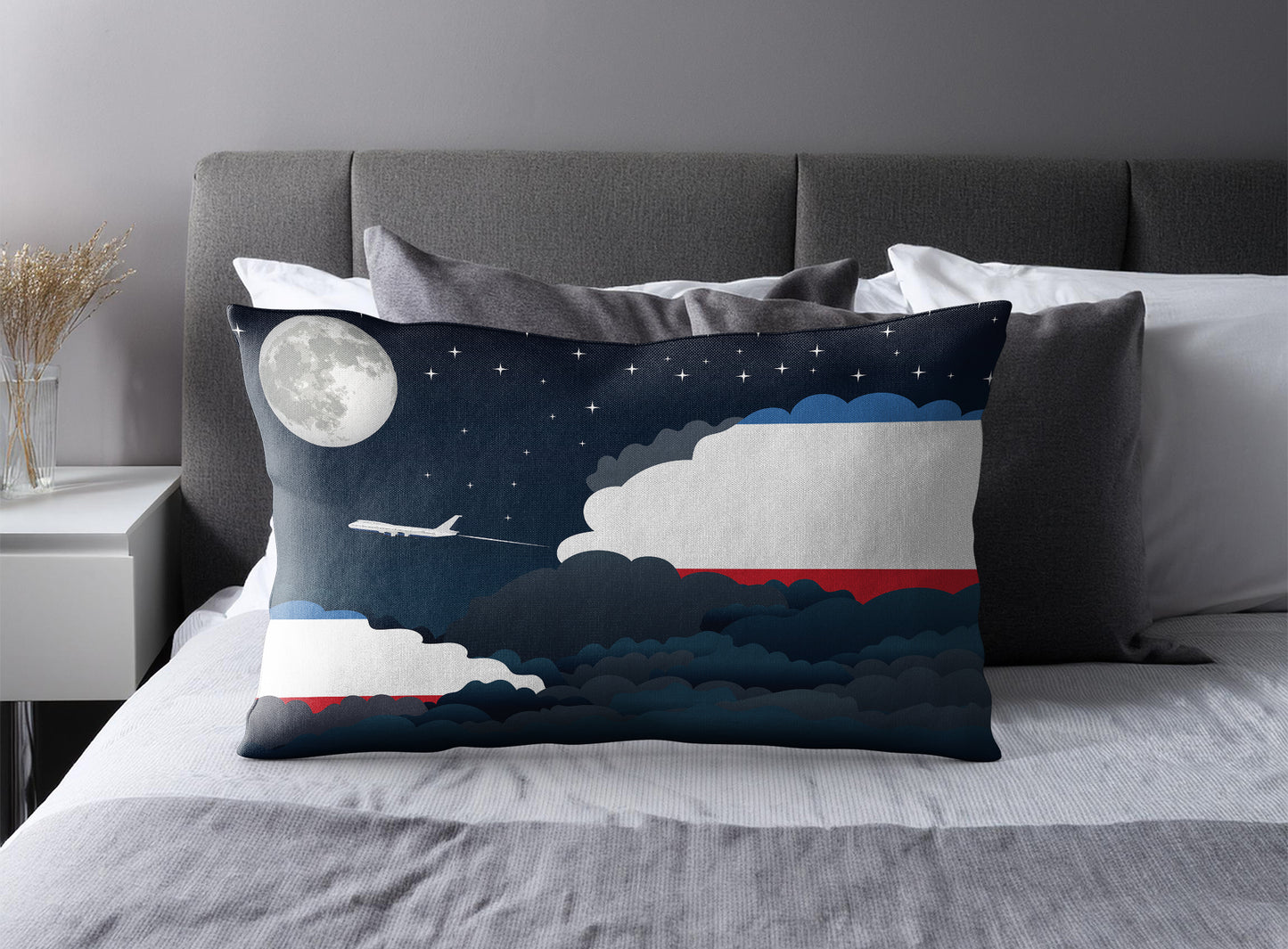 Crimea World Airplane Night Clouds Square & Rectangle Pillow Cases | Aviation Night Sky Pillow Covers