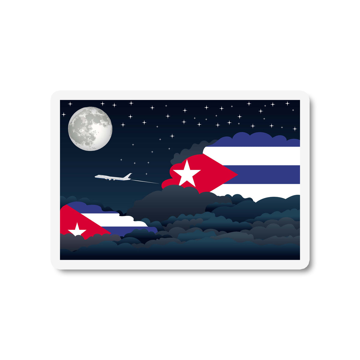 Cuba Night Clouds Fridge Magnet