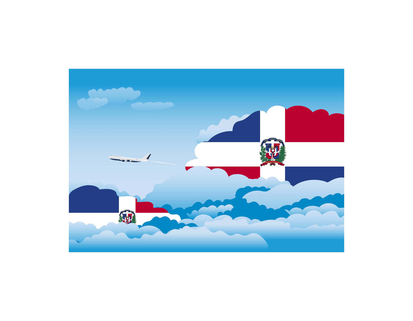 Dominican Republic Day Clouds Blankets & Throws | Soft Premium Blankets | City Posters Plus