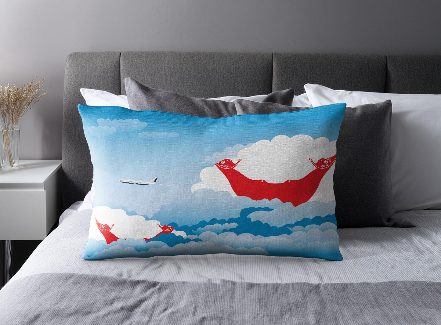 Easter Island Rapa Nui World Airplane Day Clouds Square & Rectangle Pillow Cases | Aviation Decorative Pillow Covers