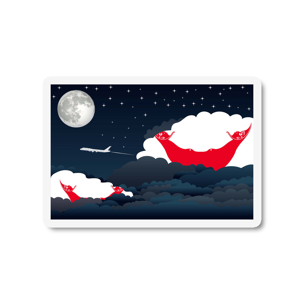 Easter Island Rapa Nui Night Clouds Fridge Magnet