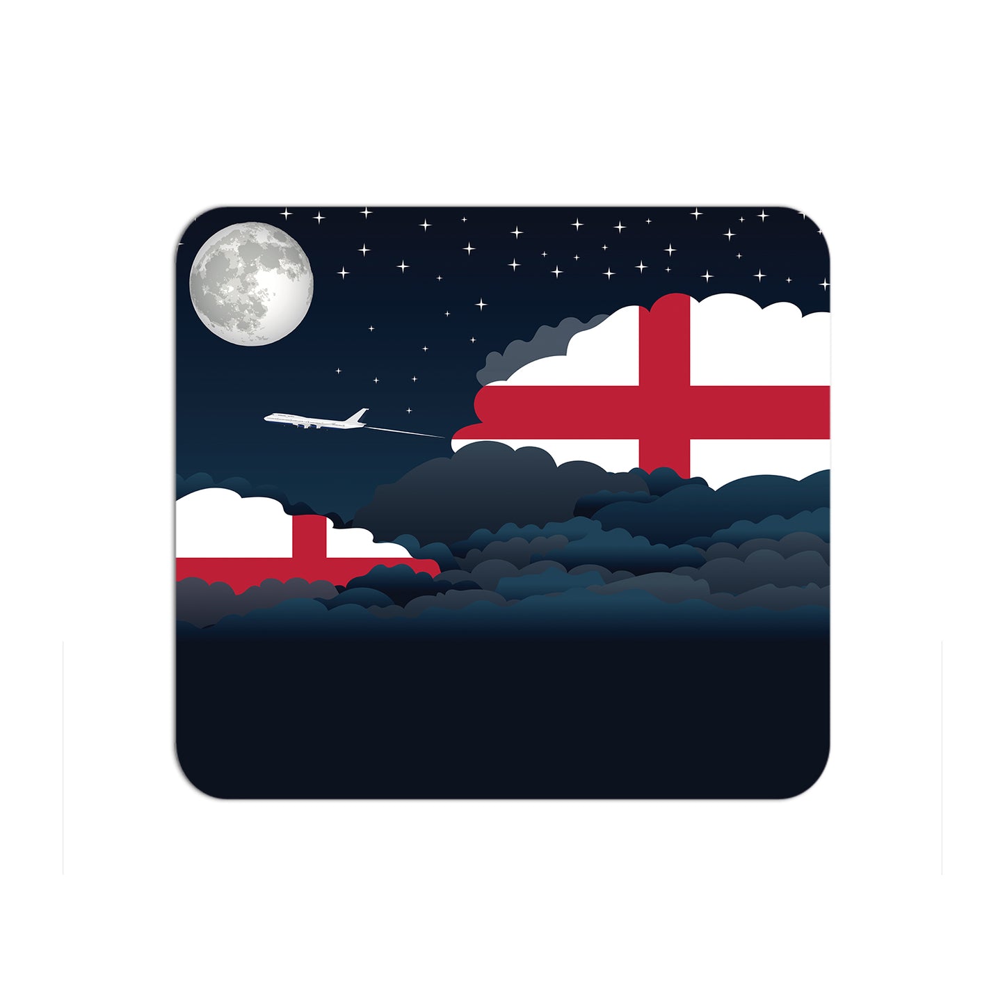 England Airplane Airport Flight Night Clouds Mousepad
