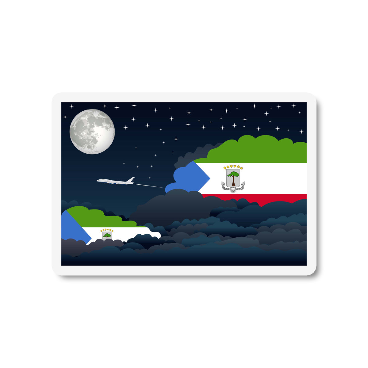 Equatorial Guinea Night Clouds Fridge Magnet