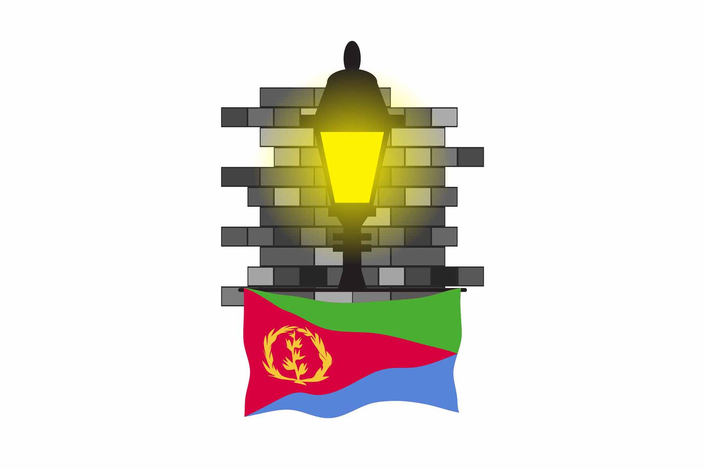 Eritrea Street Lamp Bricks Fridge Magnet