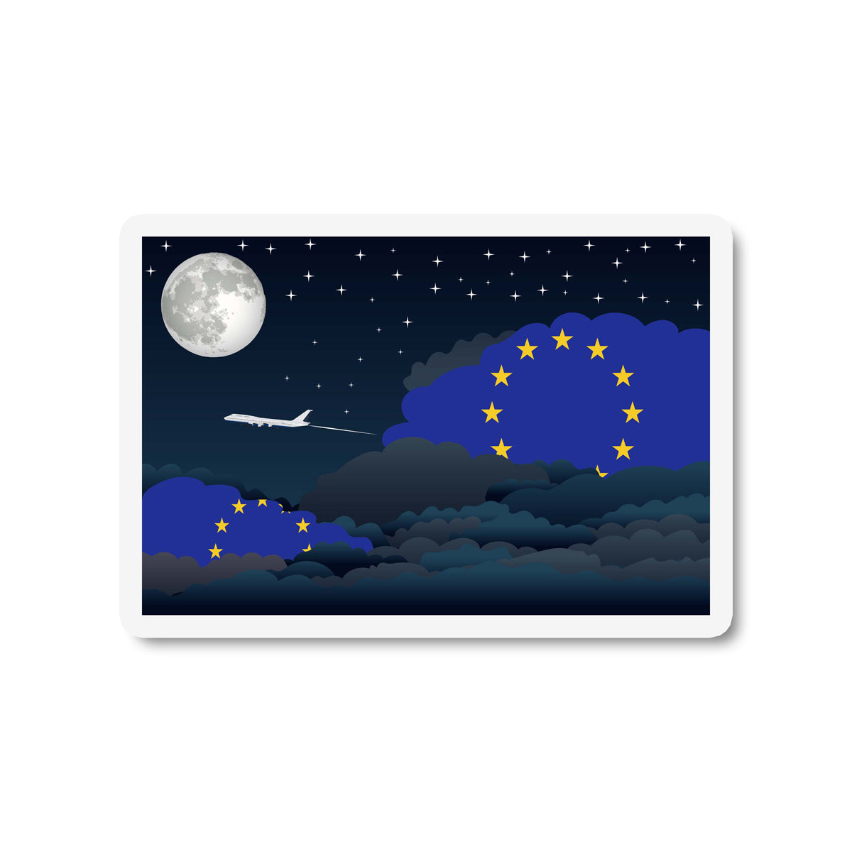 European Union Night Clouds Fridge Magnet