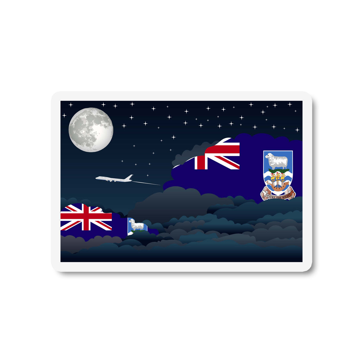Falkland Islands Night Clouds Fridge Magnet