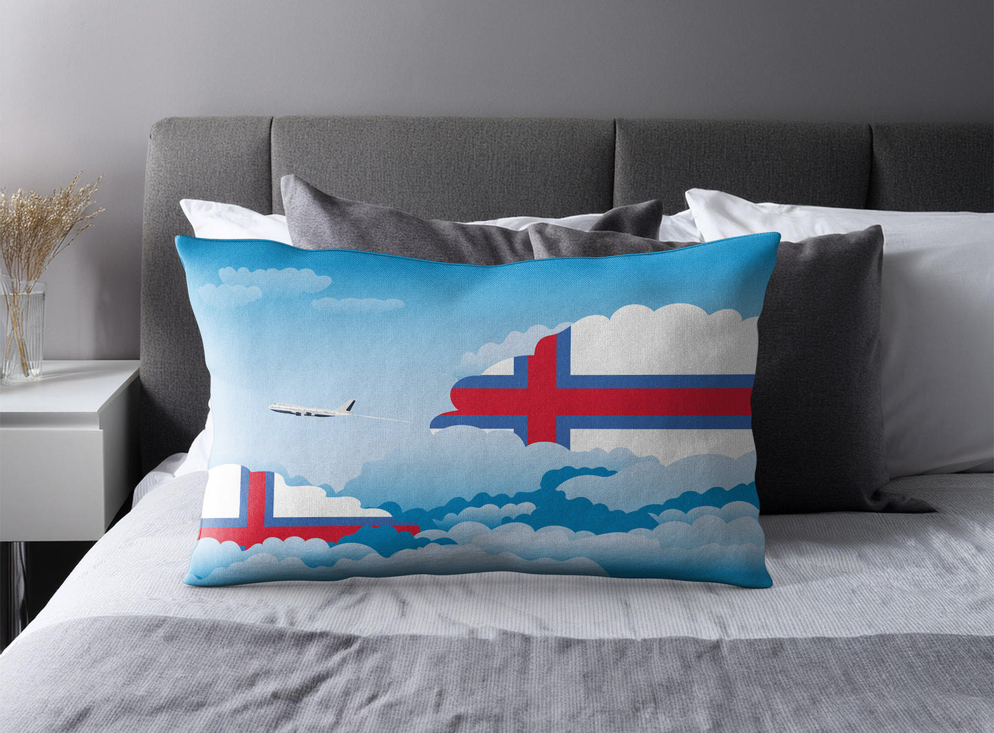Faroe Islands World Airplane Day Clouds Square & Rectangle Pillow Cases | Aviation Decorative Pillow Covers