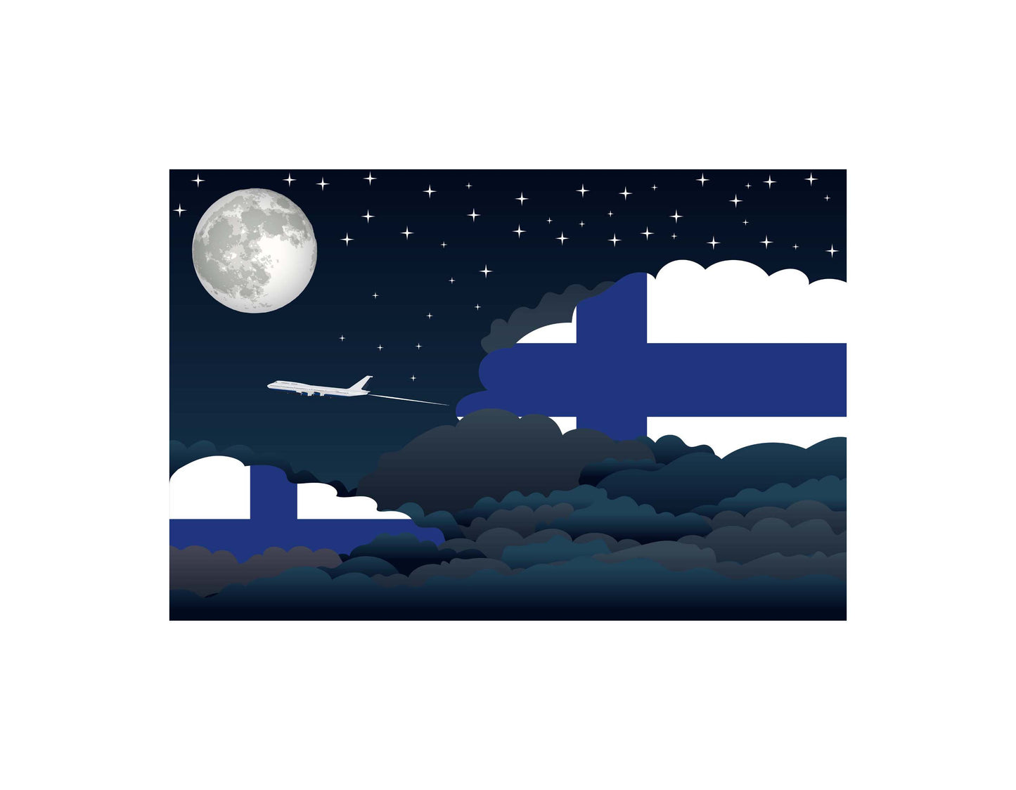 Finland Night Clouds Blankets & Throws | Premium Soft Blankets | City Posters Plus