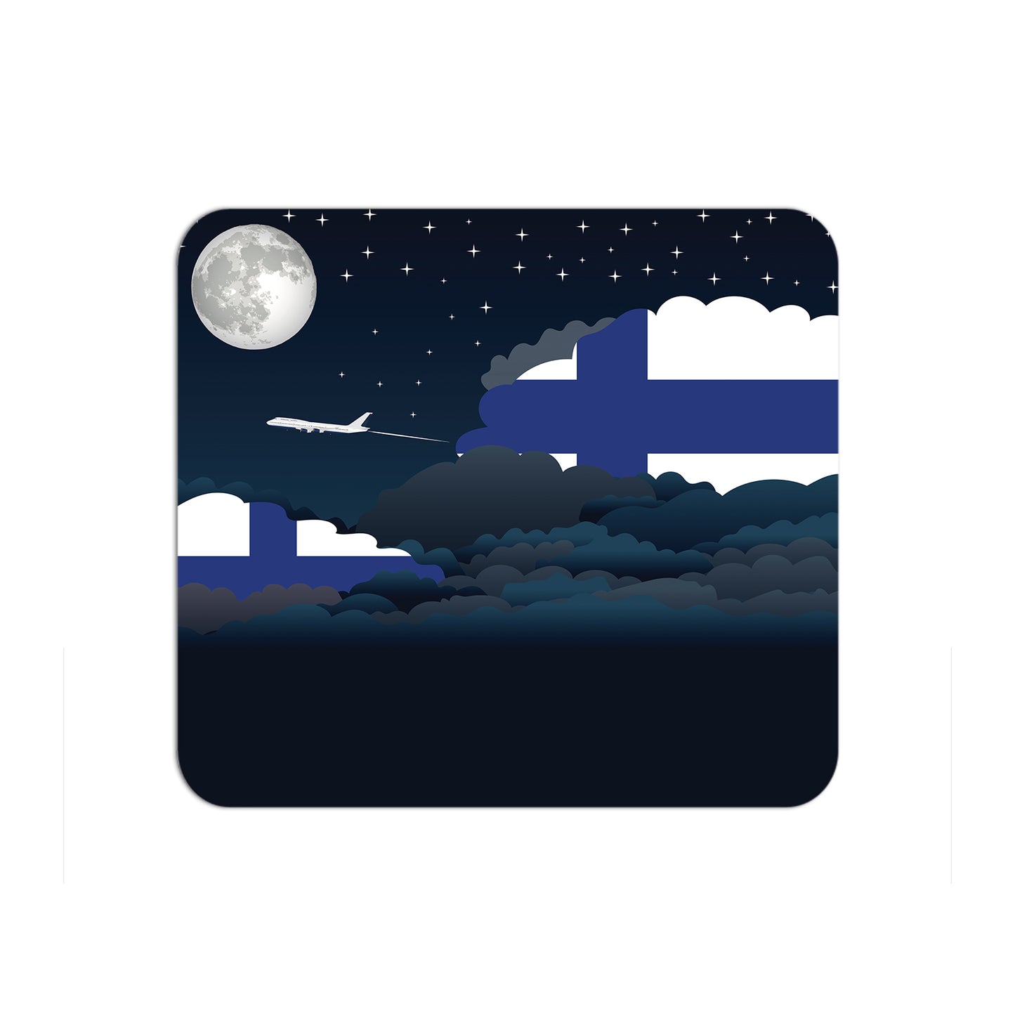 Finland Airplane Airport Flight Night Clouds Mousepad