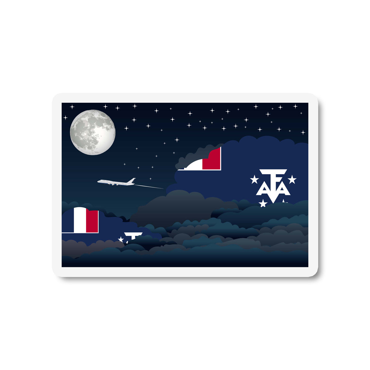 French Southern and Antarctic Lands Night Clouds Fridge Magnet