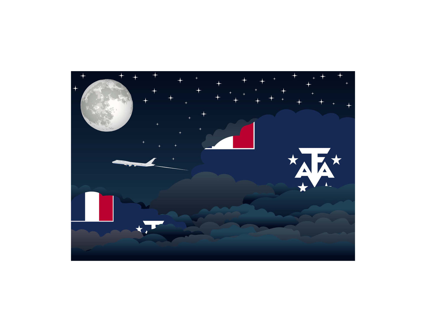 French Southern Case and Antarctic Lands Night Clouds Blankets & Throws | Premium Soft Blankets | City Posters Plus