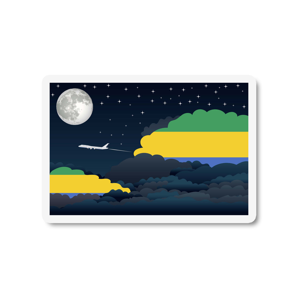 Gabon Night Clouds Fridge Magnet