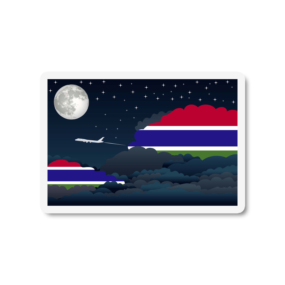 Gambia Night Clouds Fridge Magnet