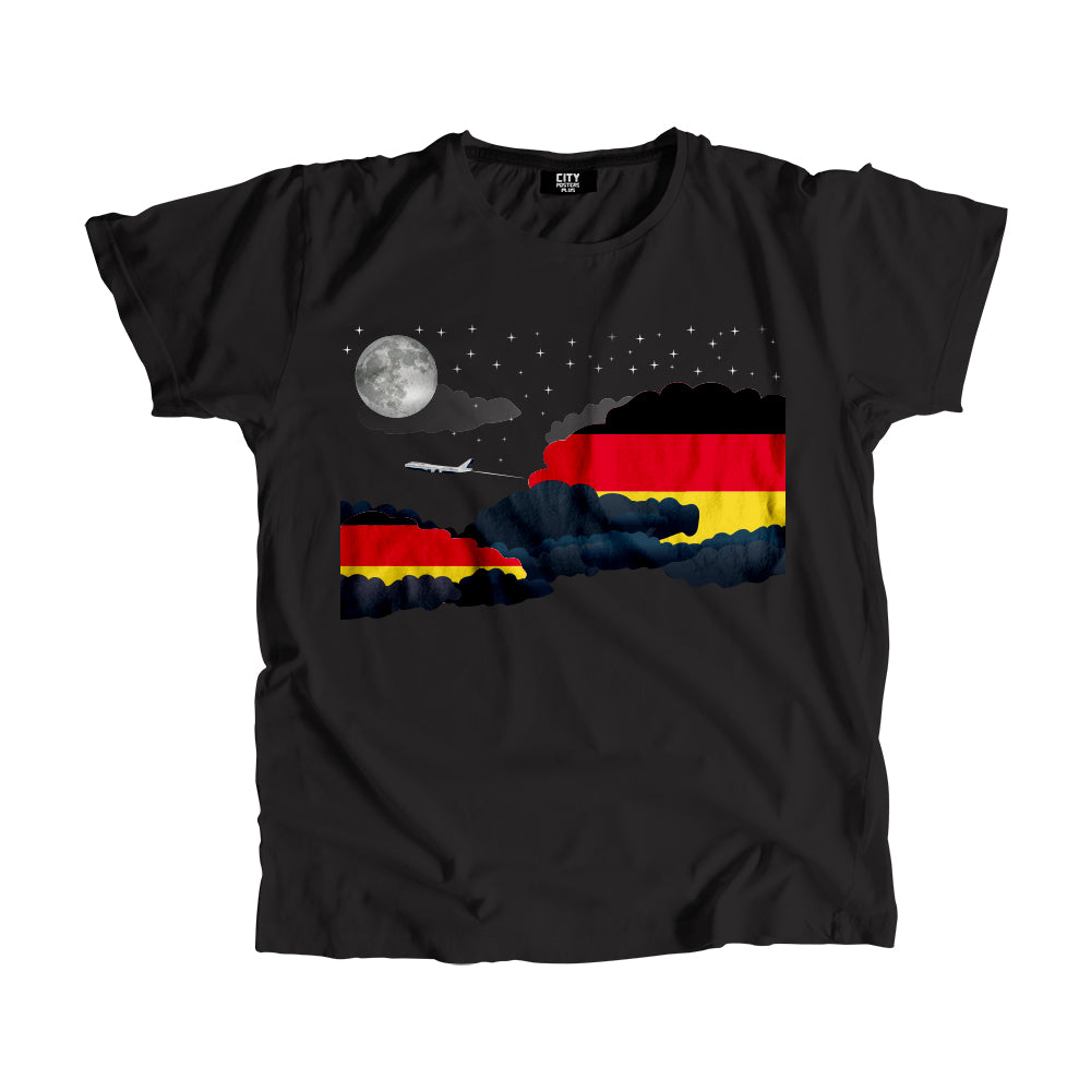 Germany Night Clouds Airplane Airport Flight Men Unisex T-Shirt Night Clouds Airplane Airport Flight T-Shirt