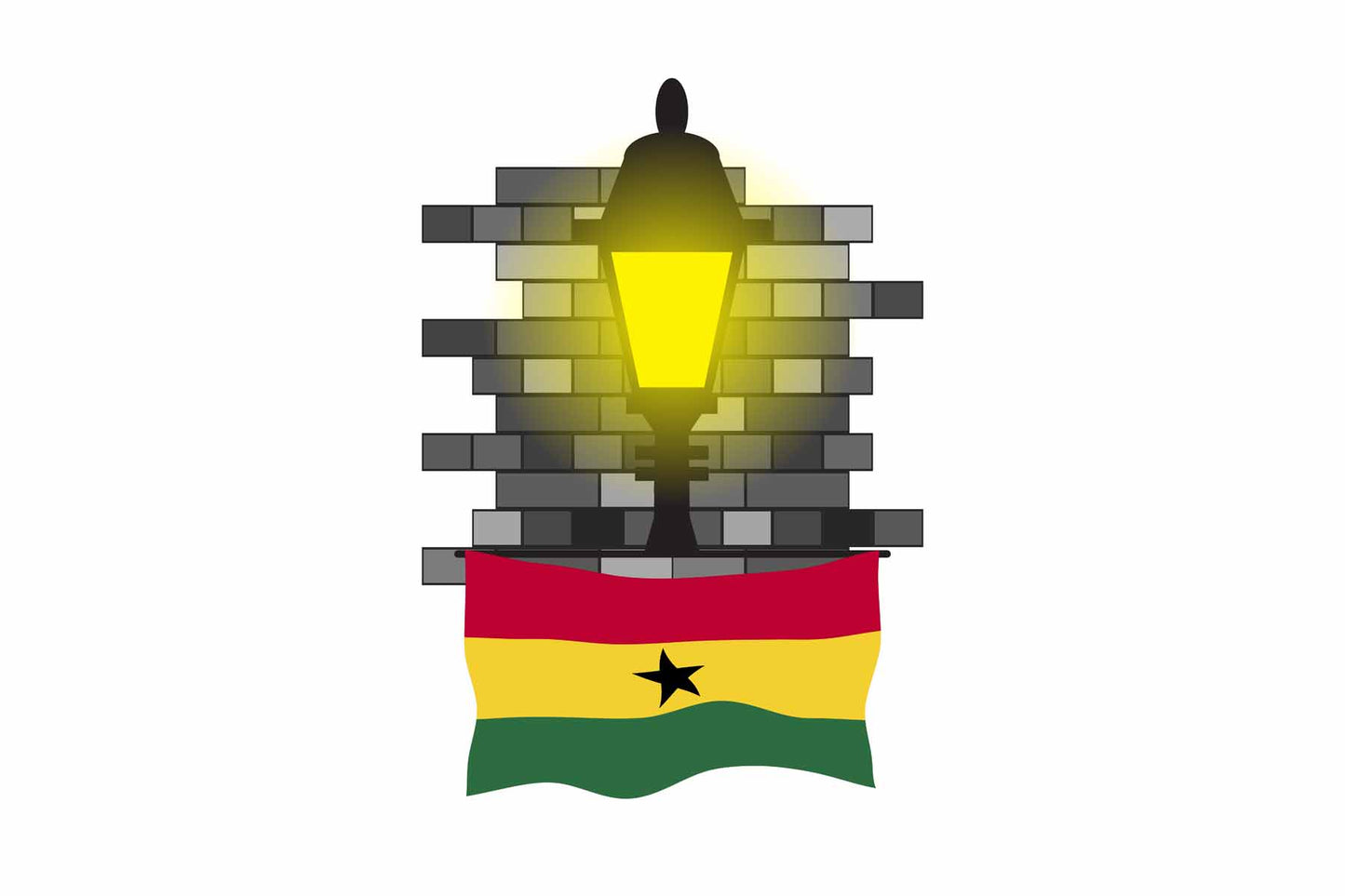 Ghana Street Lamp Bricks Fridge Magnet