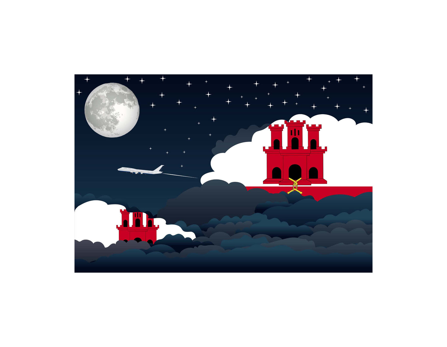 Gibraltar Night Clouds Blankets & Throws | Premium Soft Blankets | City Posters Plus