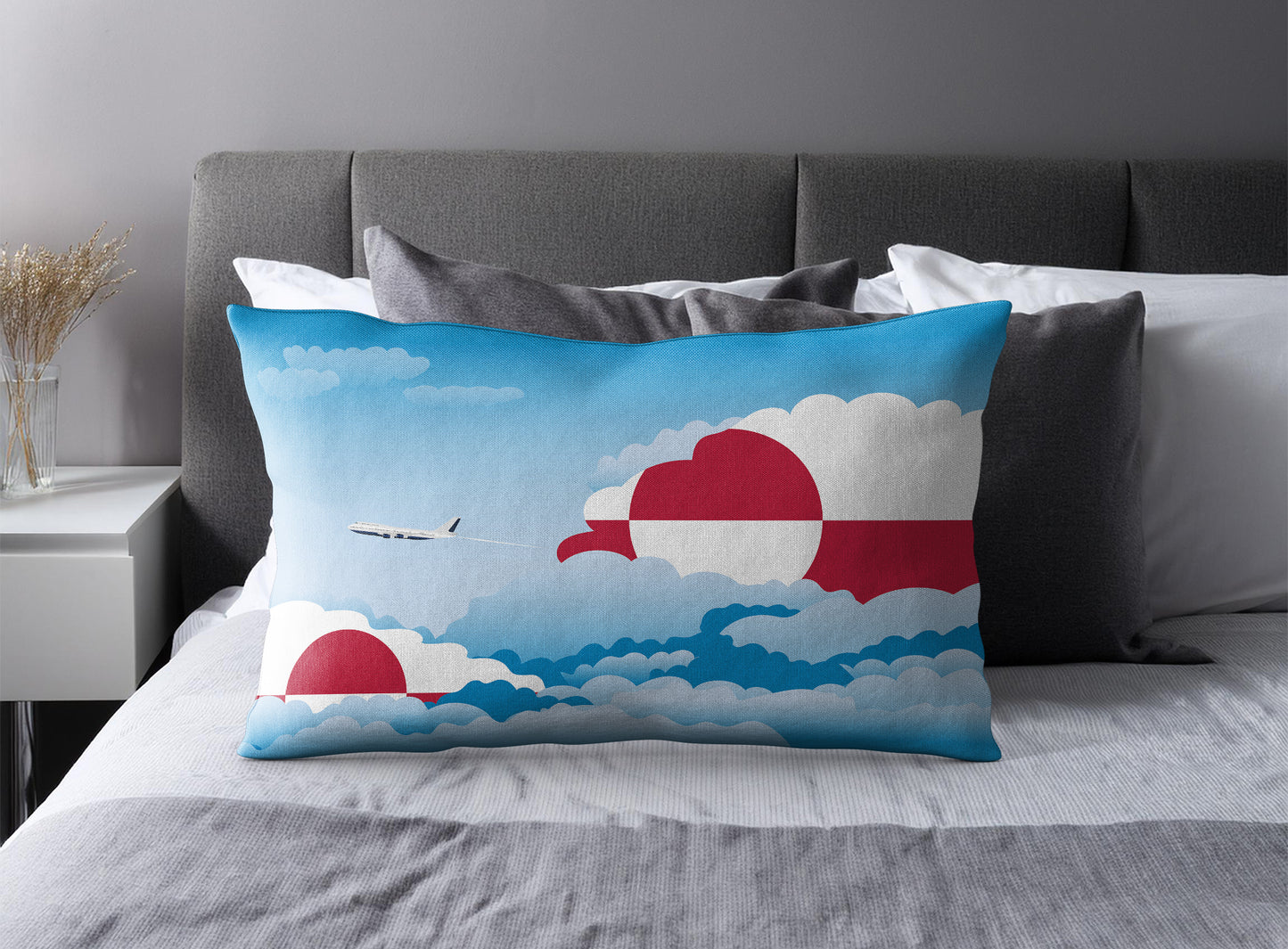 Greenland World Airplane Day Clouds Square & Rectangle Pillow Cases | Aviation Decorative Pillow Covers