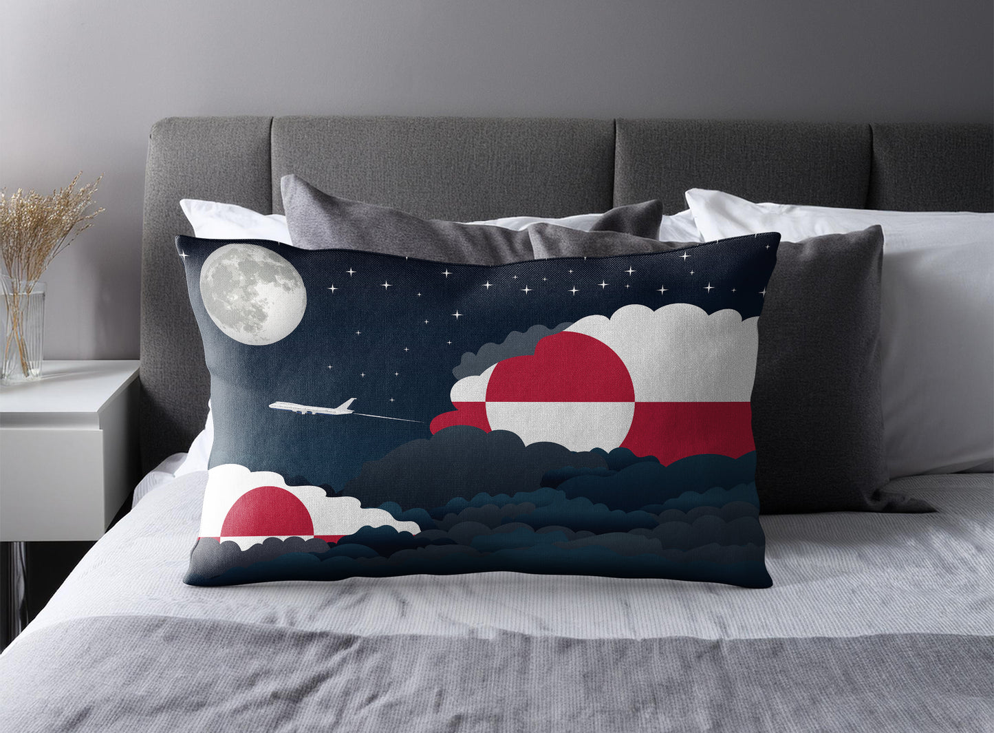 Greenland Night Clouds Pillow Case and Pillow Throw
