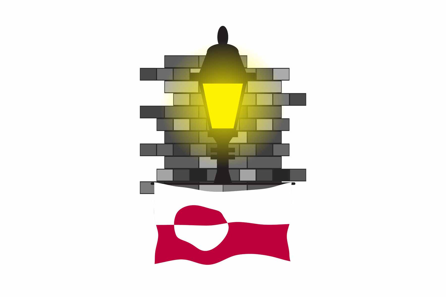 Greenland Street Lamp Bricks Fridge Magnet