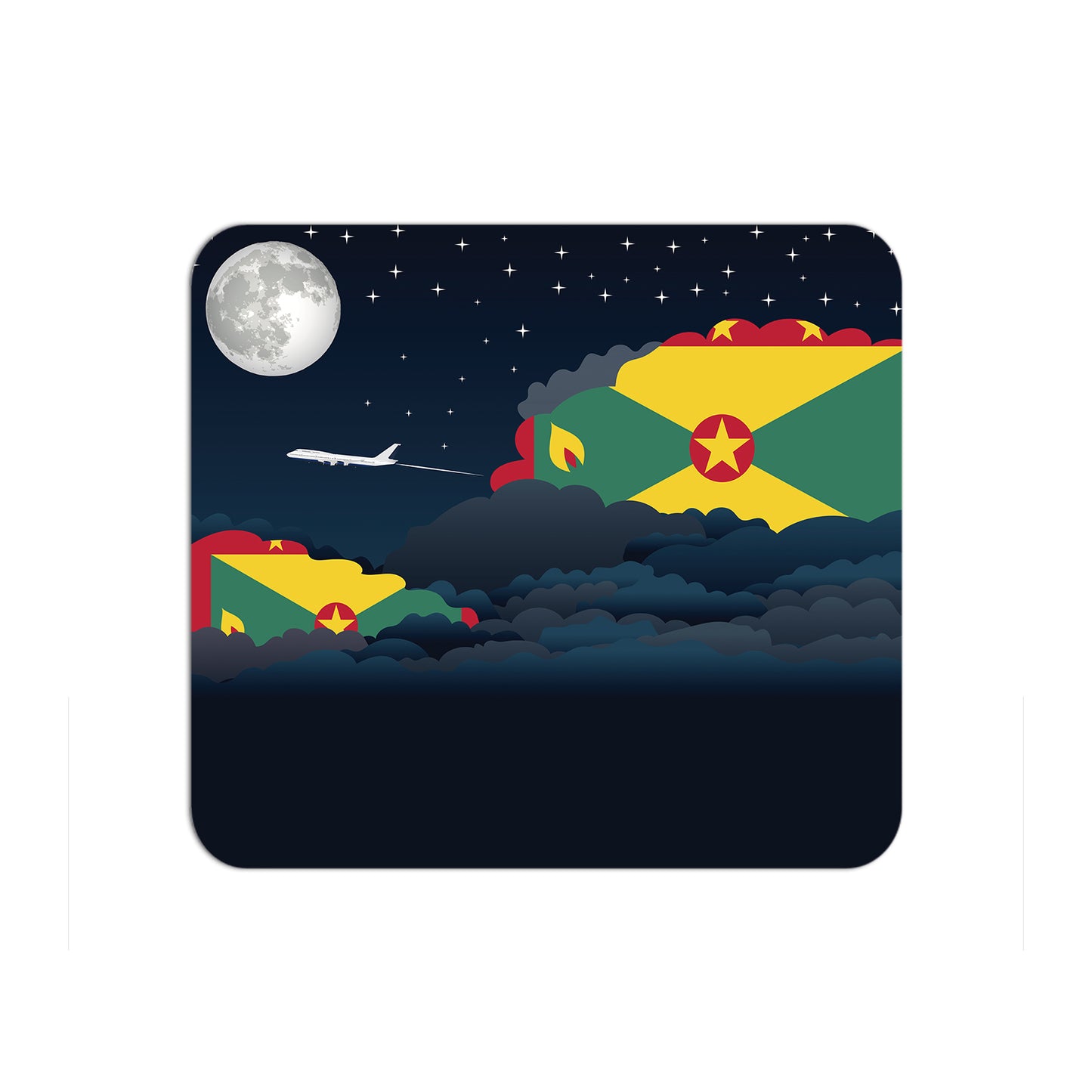 Grenada Airplane Airport Flight Night Clouds Mousepad