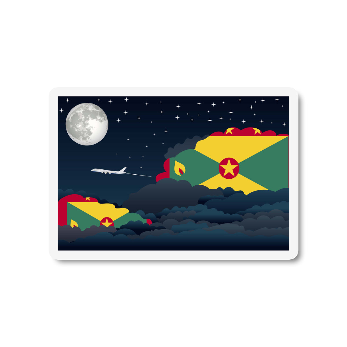 Grenada Night Clouds Fridge Magnet