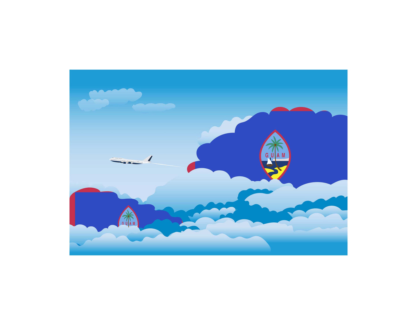 Guam Day Clouds Blanket Throw