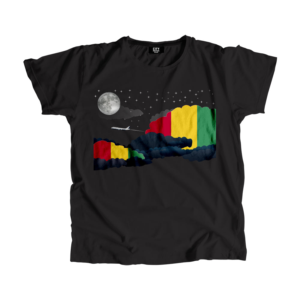 Guinea Night Clouds Airplane Airport Flight Men Unisex T-Shirt Night Clouds Airplane Airport Flight T-Shirt
