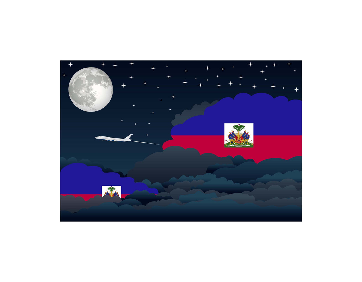 Haiti Night Clouds Blankets & Throws | Premium Soft Blankets | City Posters Plus