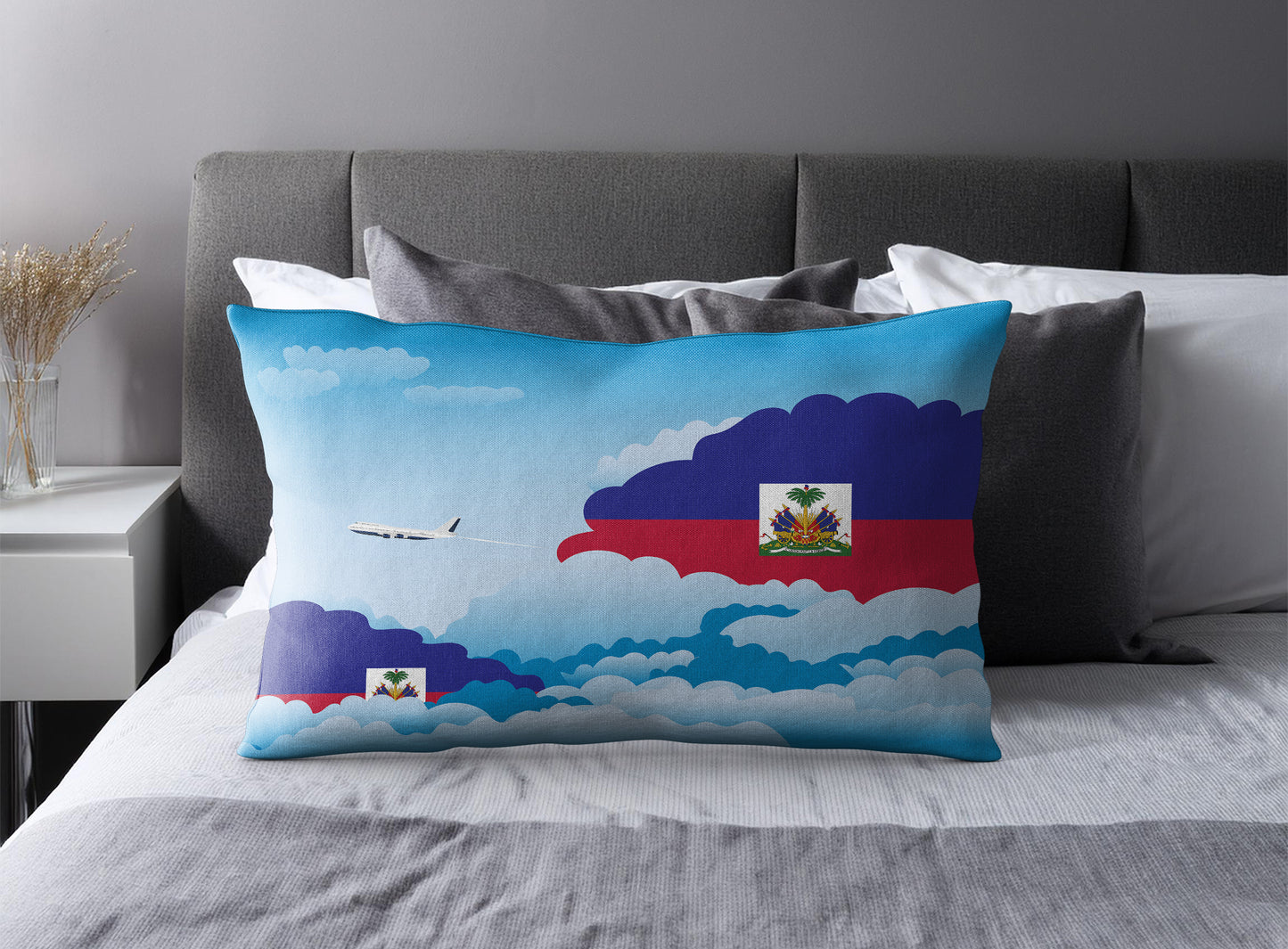 Haiti Day Clouds Pillow Case and Pillow Throw