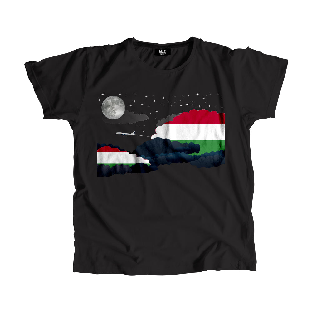 Hungary Night Clouds Airplane Airport Flight Men Unisex T-Shirt Night Clouds Airplane Airport Flight T-Shirt