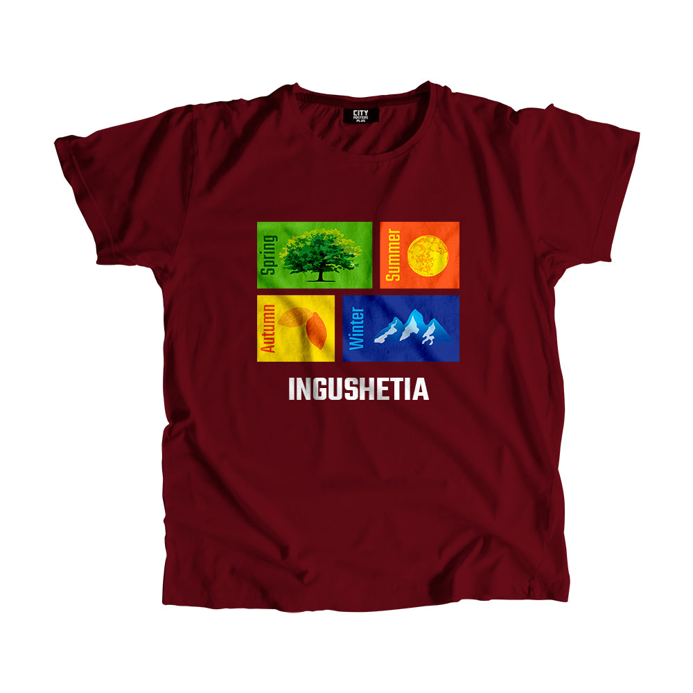 INGUSHETIA Seasons Men Unisex T-Shirt (Maroon)