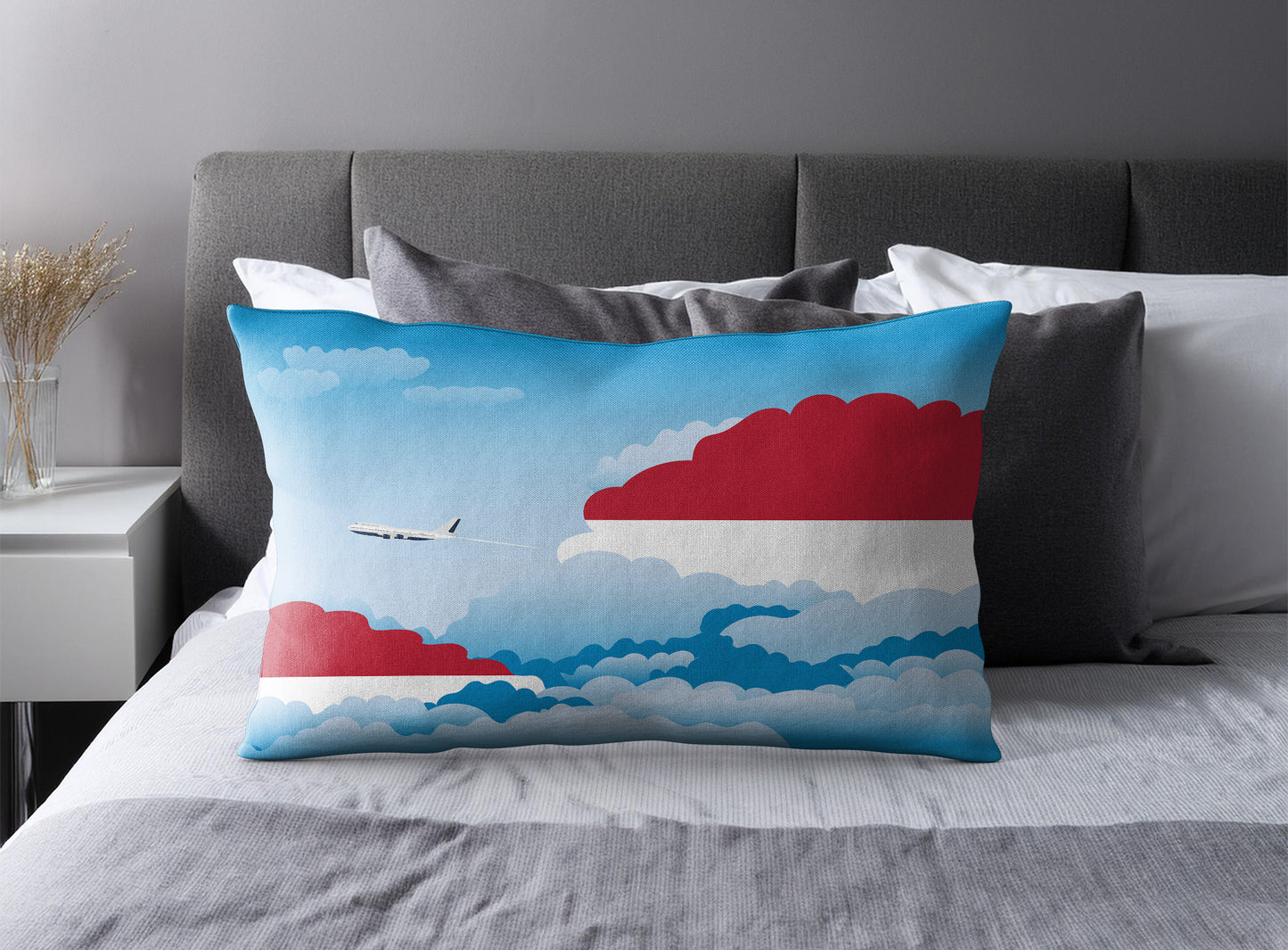 Indonesia World Airplane Day Clouds Square & Rectangle Pillow Cases | Aviation Decorative Pillow Covers