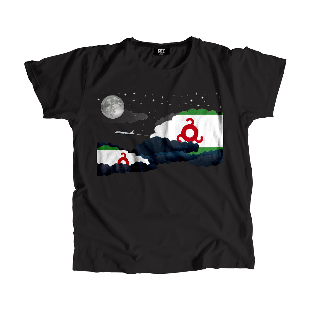 Ingushetia Night Clouds Airplane Airport Flight Men Unisex T-Shirt Night Clouds Airplane Airport Flight T-Shirt