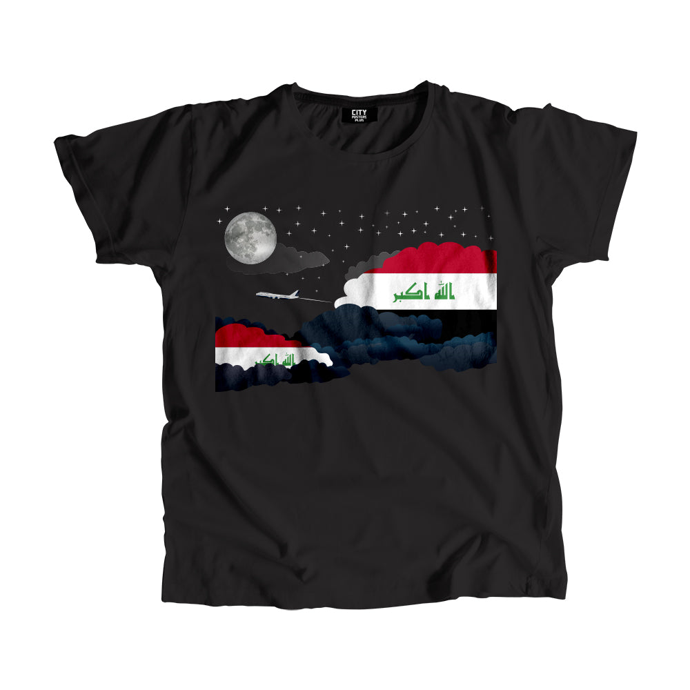 Iraq Night Clouds Airplane Airport Flight Men Unisex T-Shirt Night Clouds Airplane Airport Flight T-Shirt