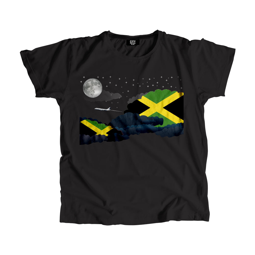 Jamaica Night Clouds Airplane Airport Flight Men Unisex T-Shirt Night Clouds Airplane Airport Flight T-Shirt
