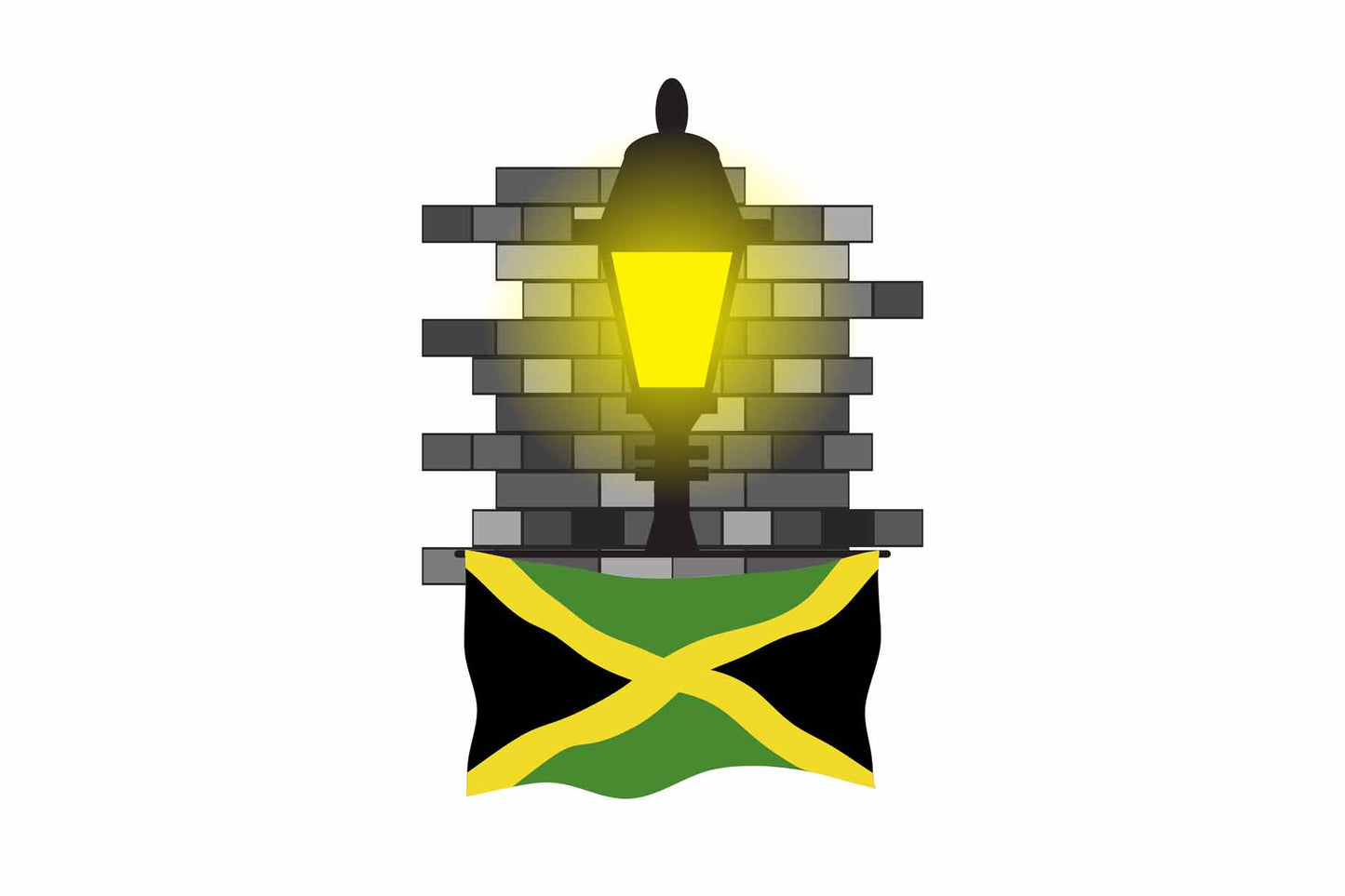 Jamaica Street Lamp Bricks Fridge Magnet