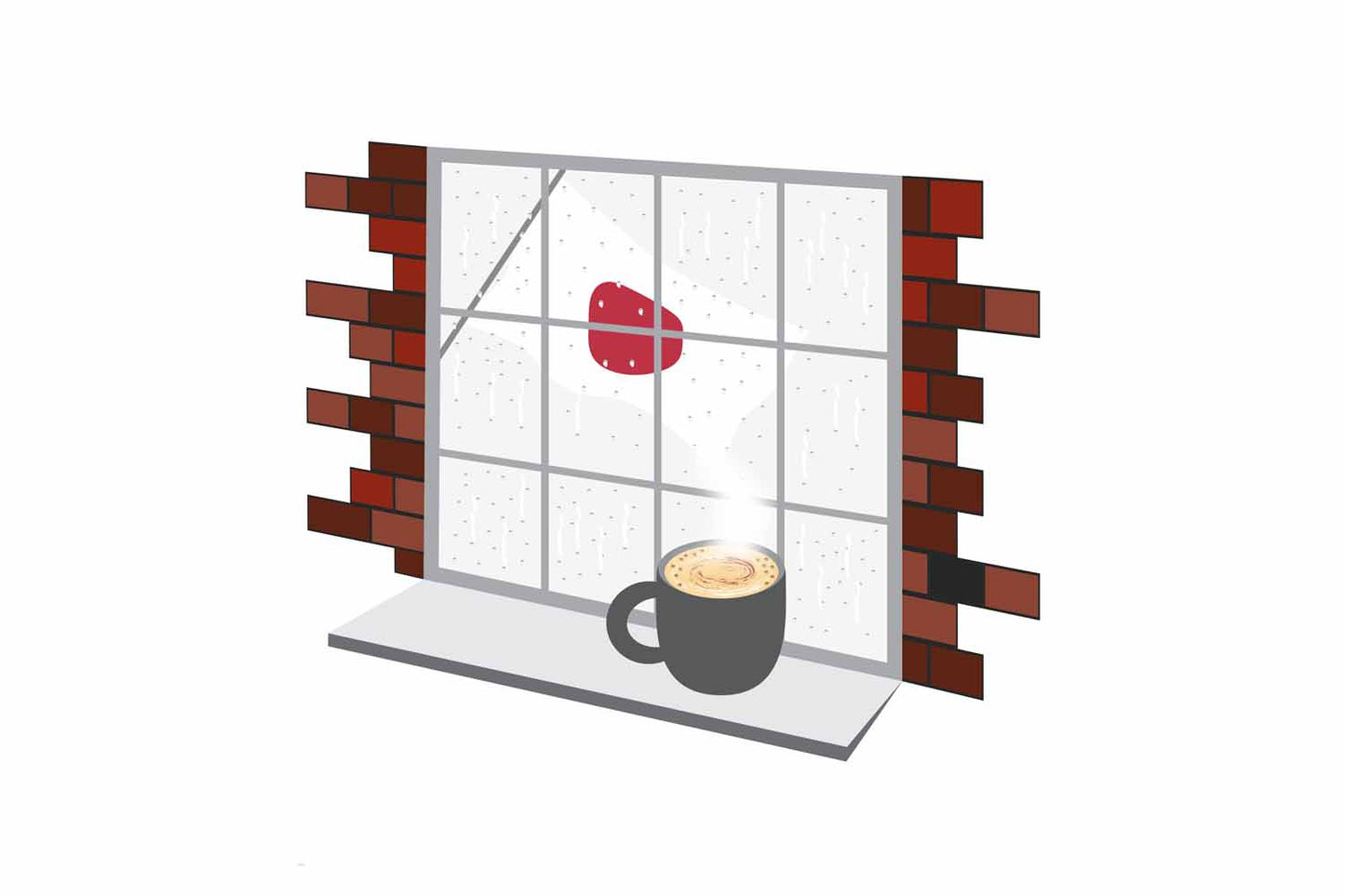 Japan Coffee Rain Window Fridge Magnet