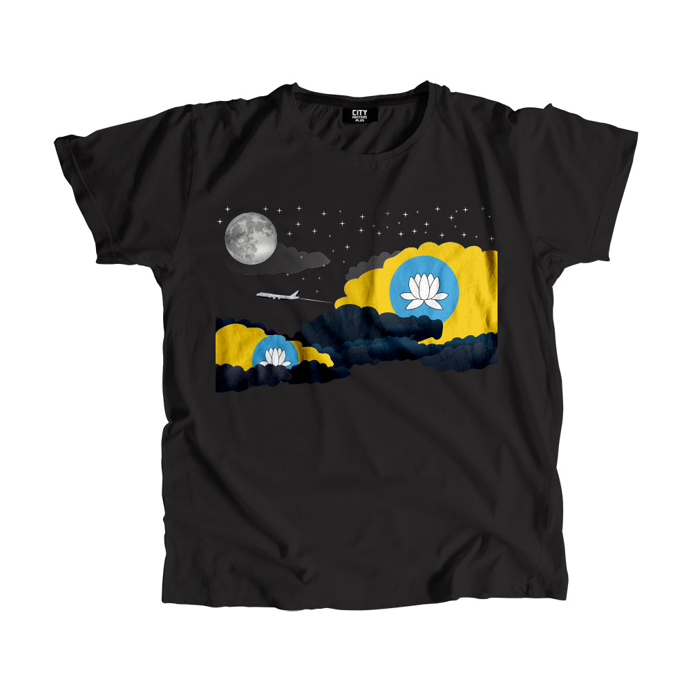 Kalmykia Night Clouds Airplane Airport Flight Men Unisex T-Shirt Night Clouds Airplane Airport Flight T-Shirt