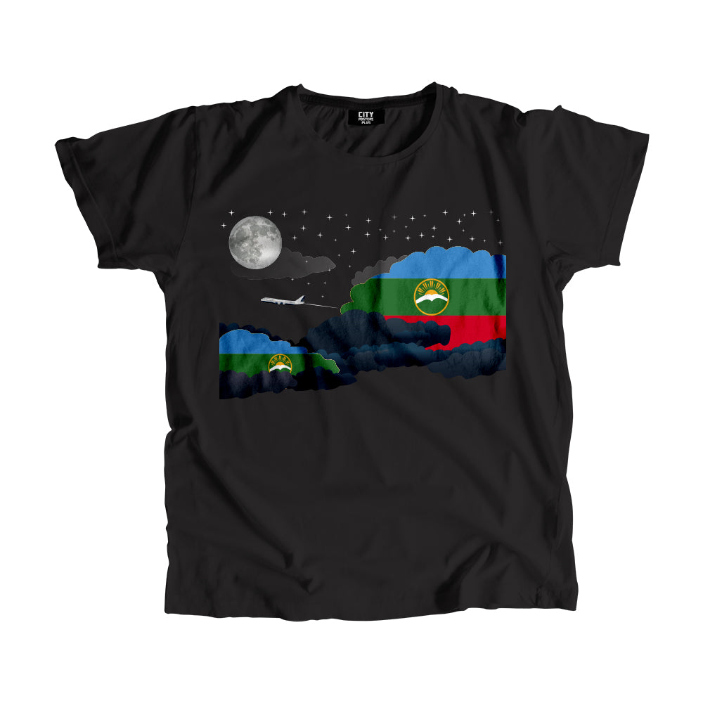 Karachay-Cherkessia Night Clouds Airplane Airport Flight Men Unisex T-Shirt Night Clouds Airplane Airport Flight T-Shirt