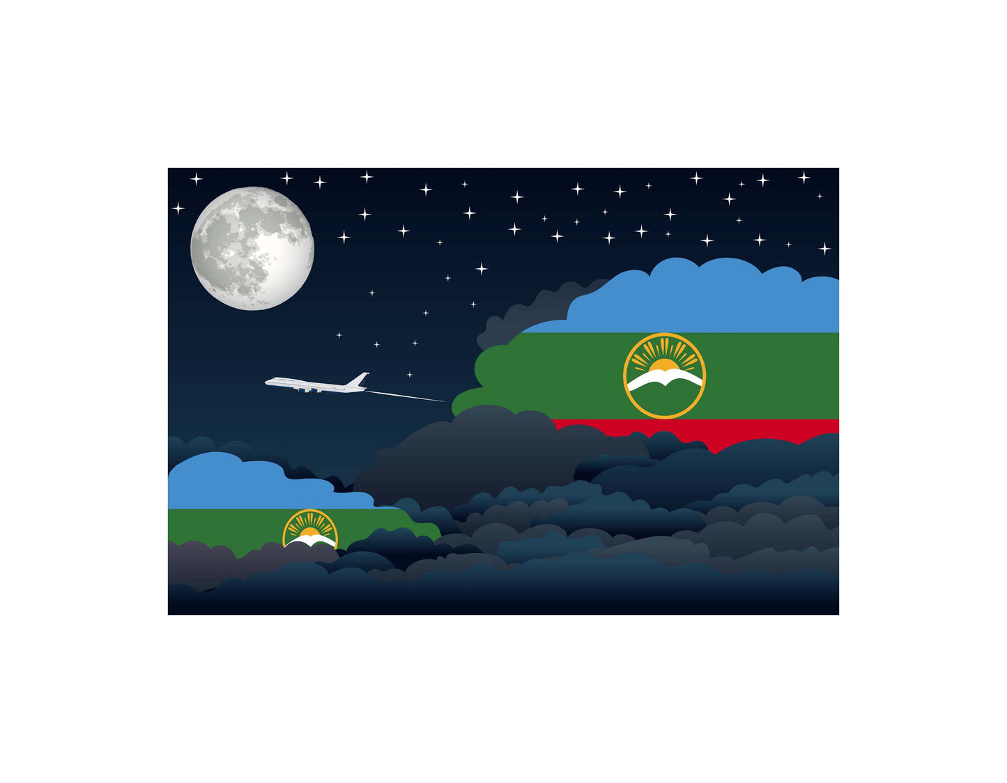 Karachay Cherkessia Night Clouds Blankets & Throws | Premium Soft Blankets | City Posters Plus