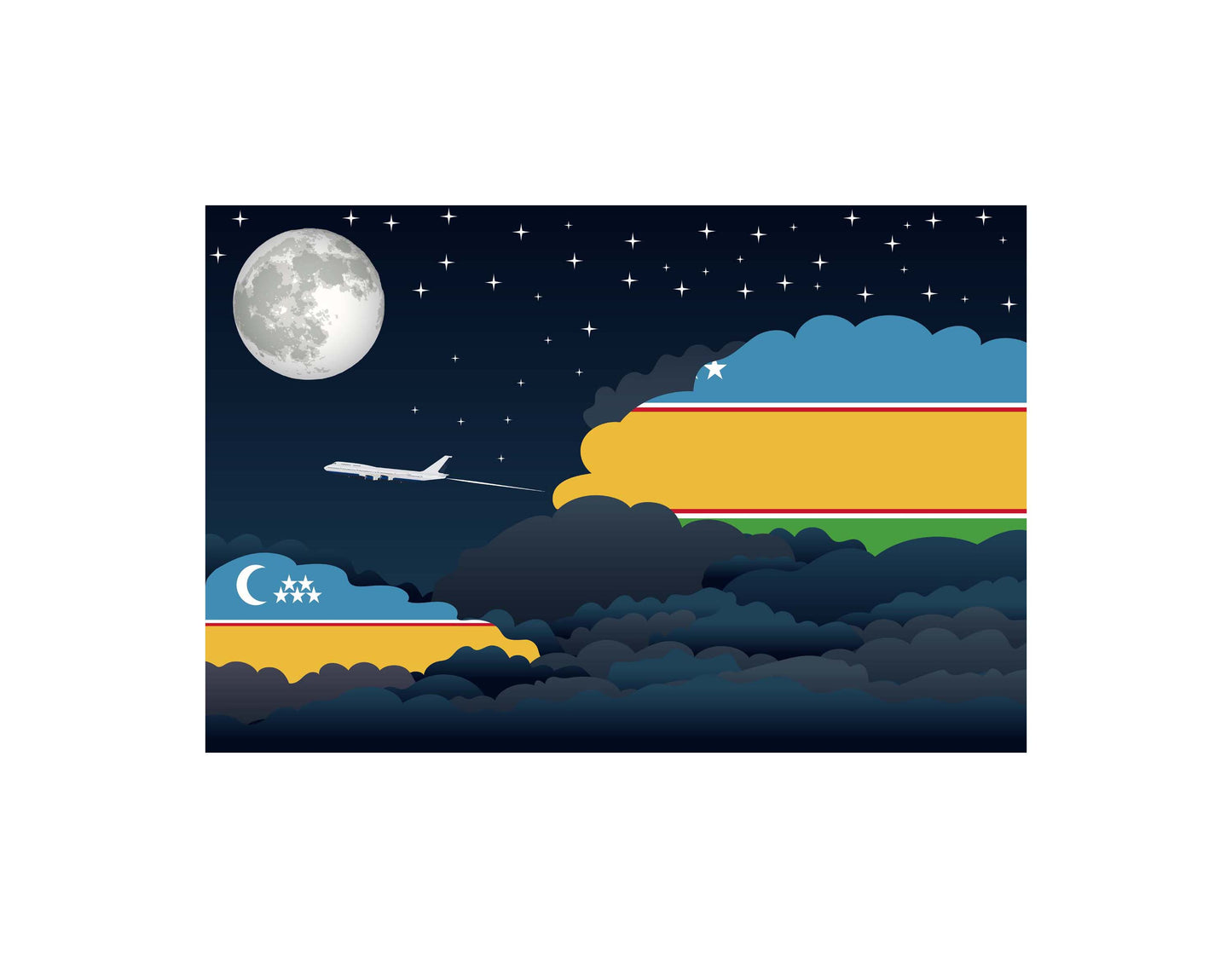 Karakalpakstan Night Clouds Blankets & Throws | Premium Soft Blankets | City Posters Plus